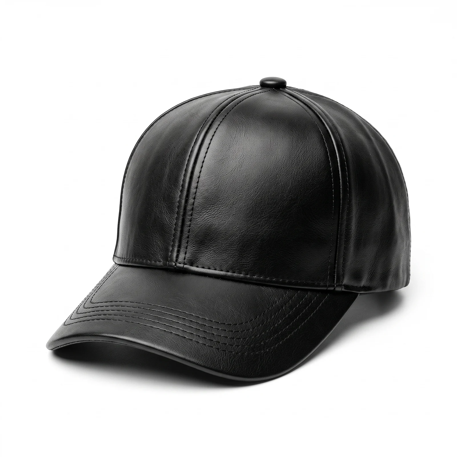 Black Leather Baseball Cap, photo 2