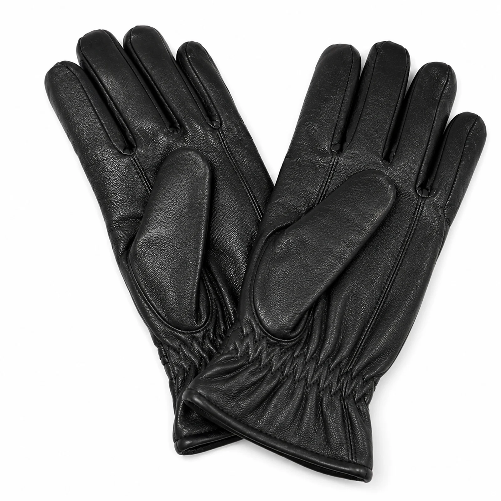 Black Leather Winter Gloves manufactured by Aly Leather Co., Sialkot