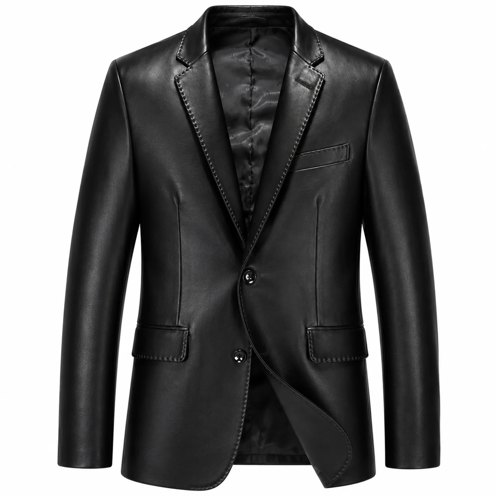 Black Leather Blazer manufactured by Aly Leather Co., Sialkot
