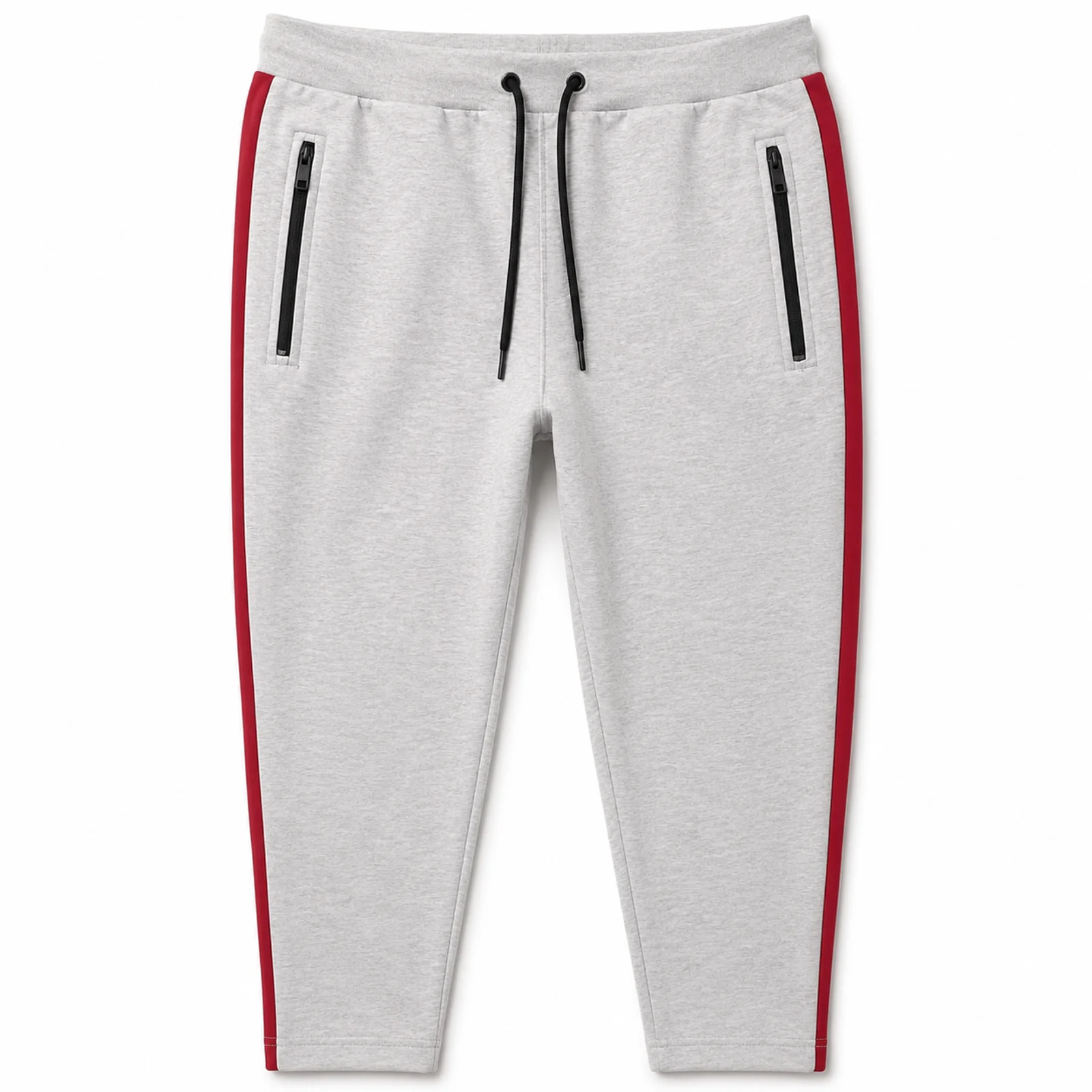 Grey Fleece Joggers with Side Stripe manufactured by Aly Leather Co., Sialkot