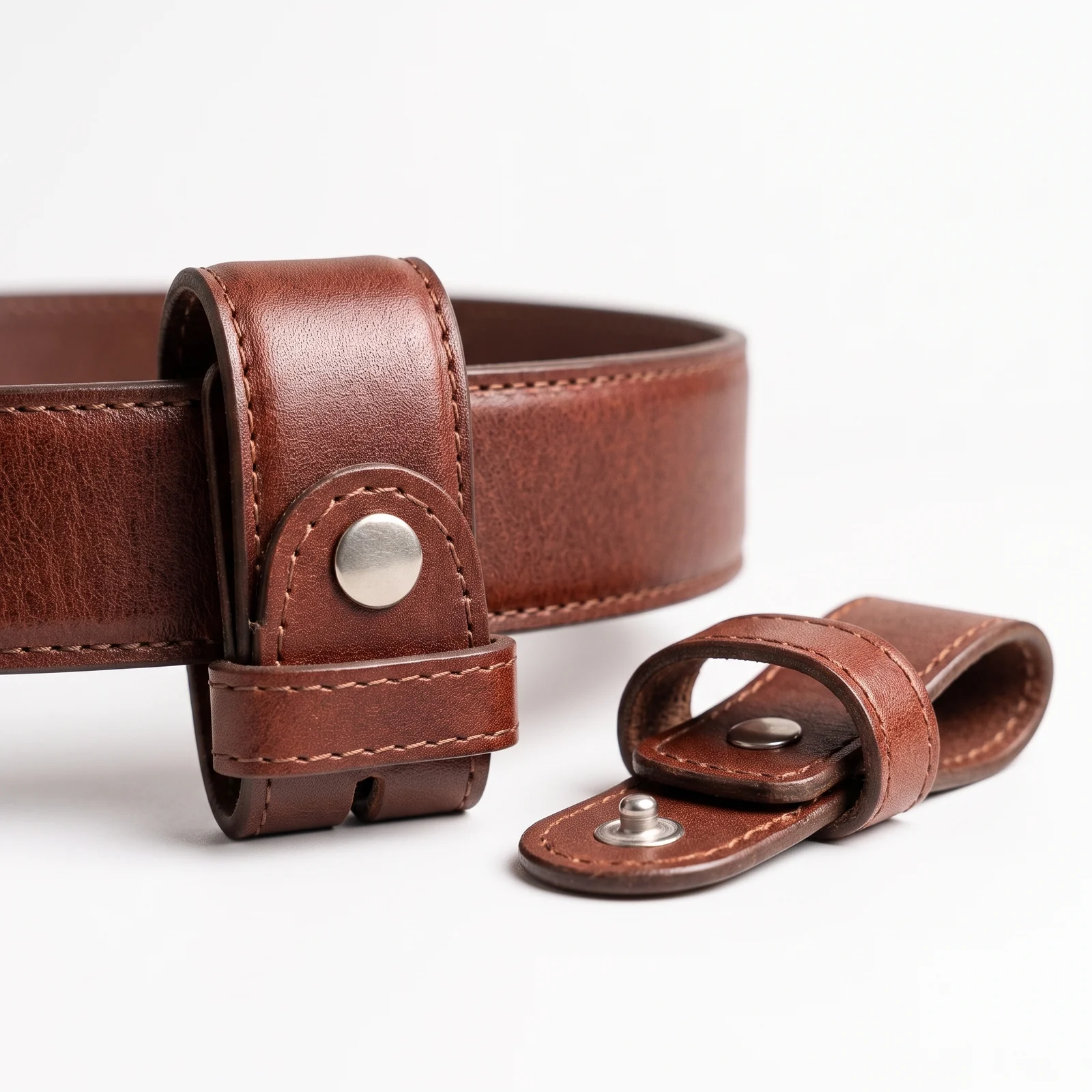 Brown Leather Belt with Pouch manufactured by Aly Leather Co., Sialkot