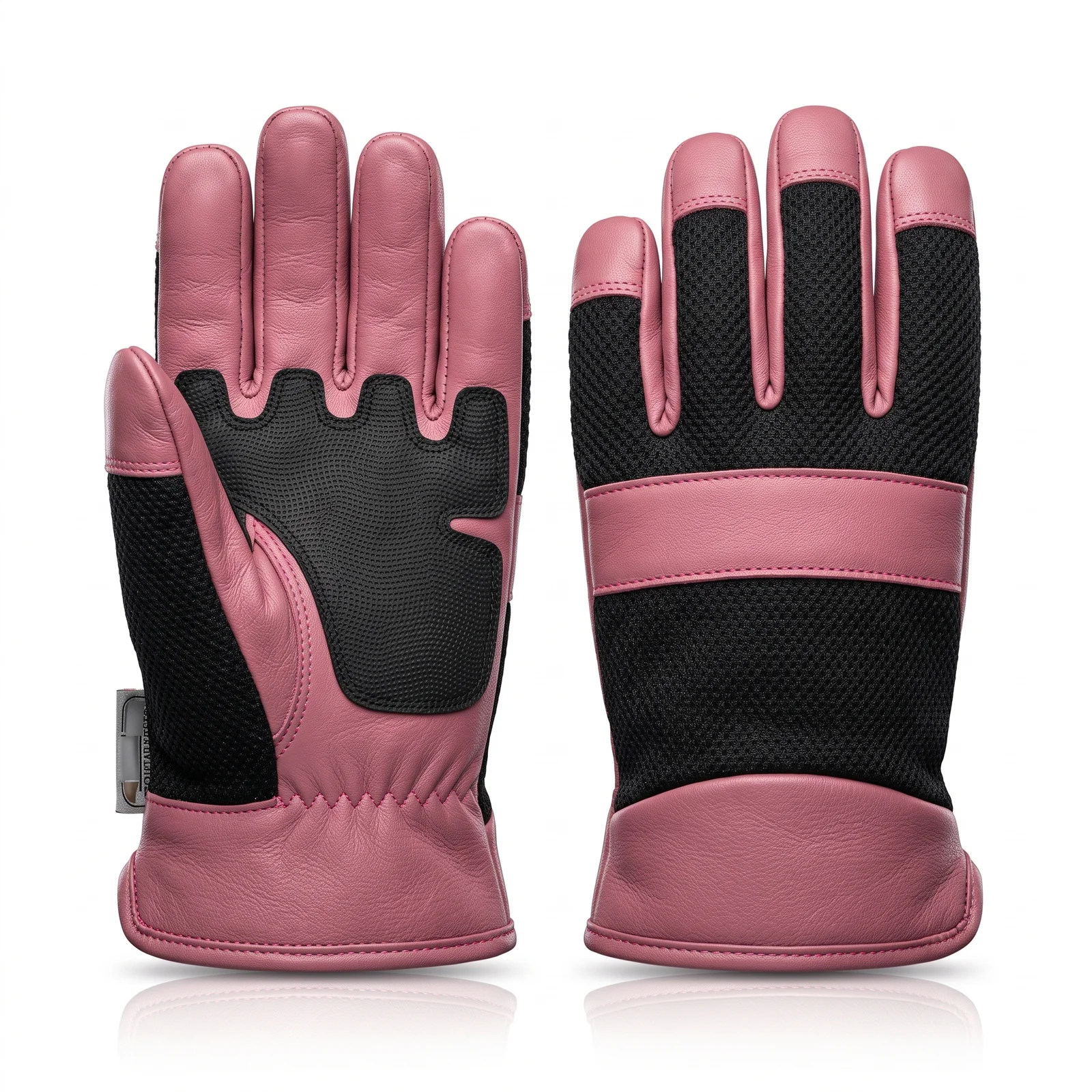 Pink and Black Winter Gloves manufactured by Aly Leather Co., Sialkot