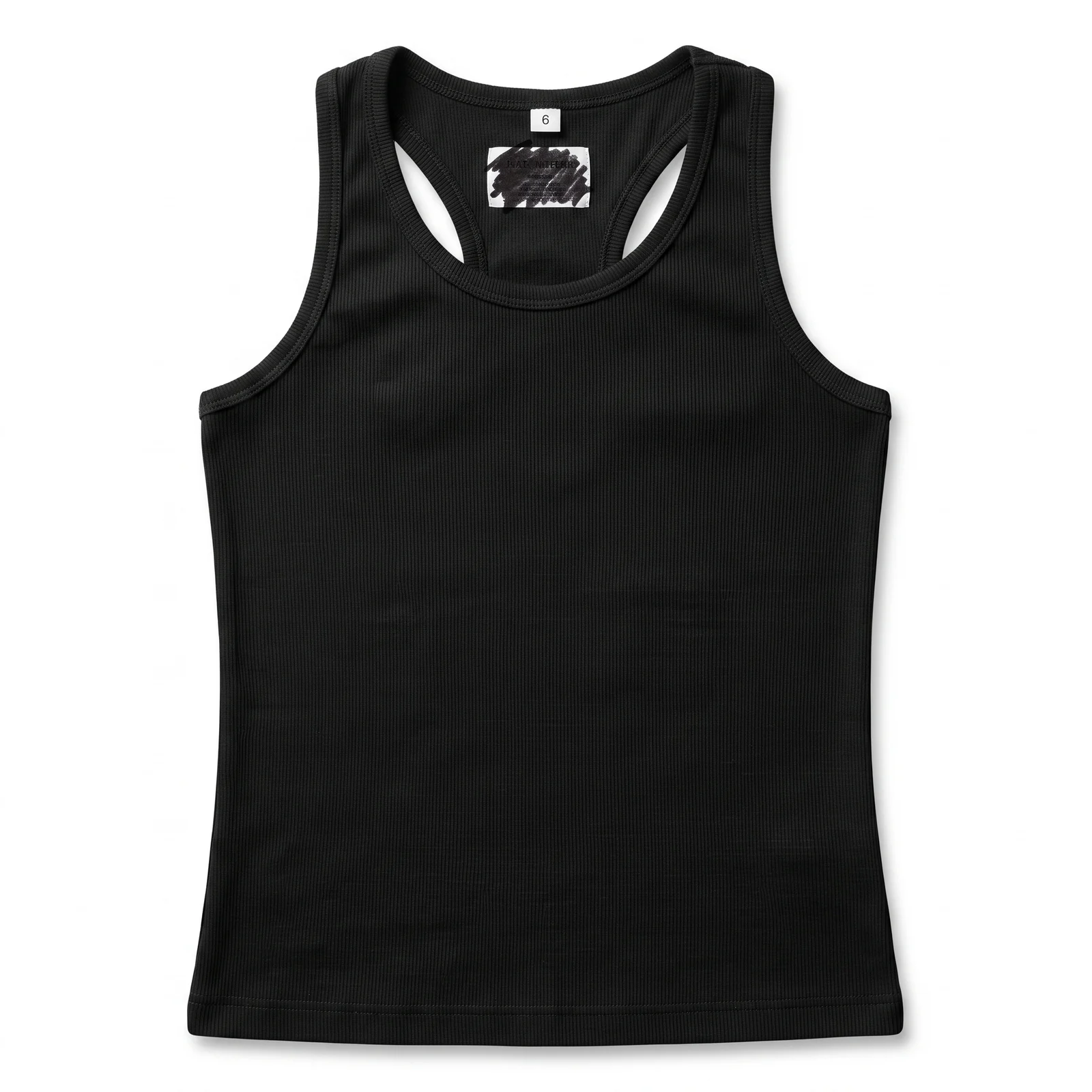 Black Ribbed Tank Top manufactured by Aly Leather Co., Sialkot