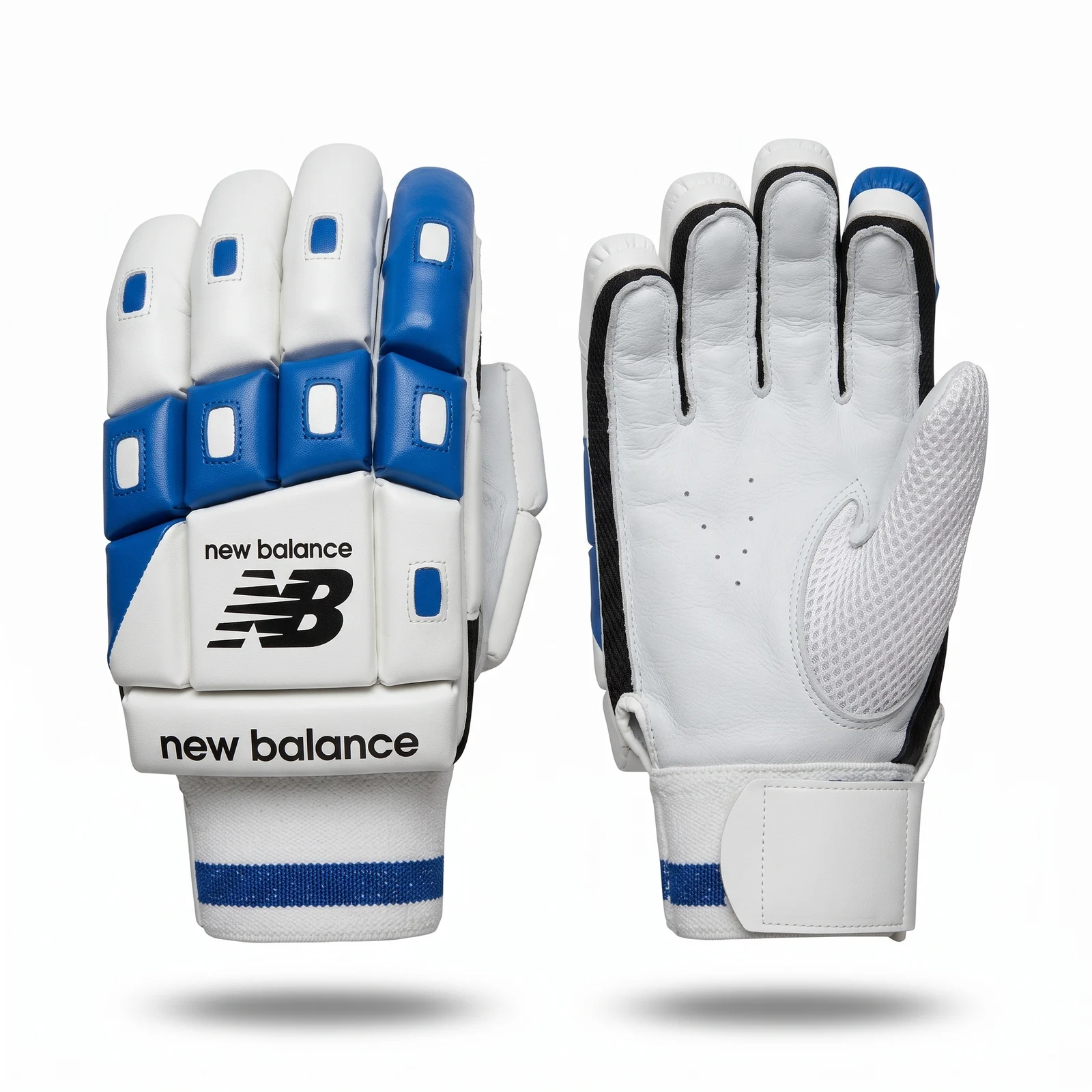 Blue and White Cricket Batting Gloves manufactured by Aly Leather Co., Sialkot
