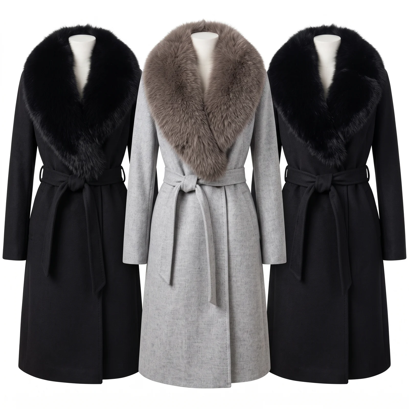 Wool Coat with Fur Collar manufactured by Aly Leather Co., Sialkot