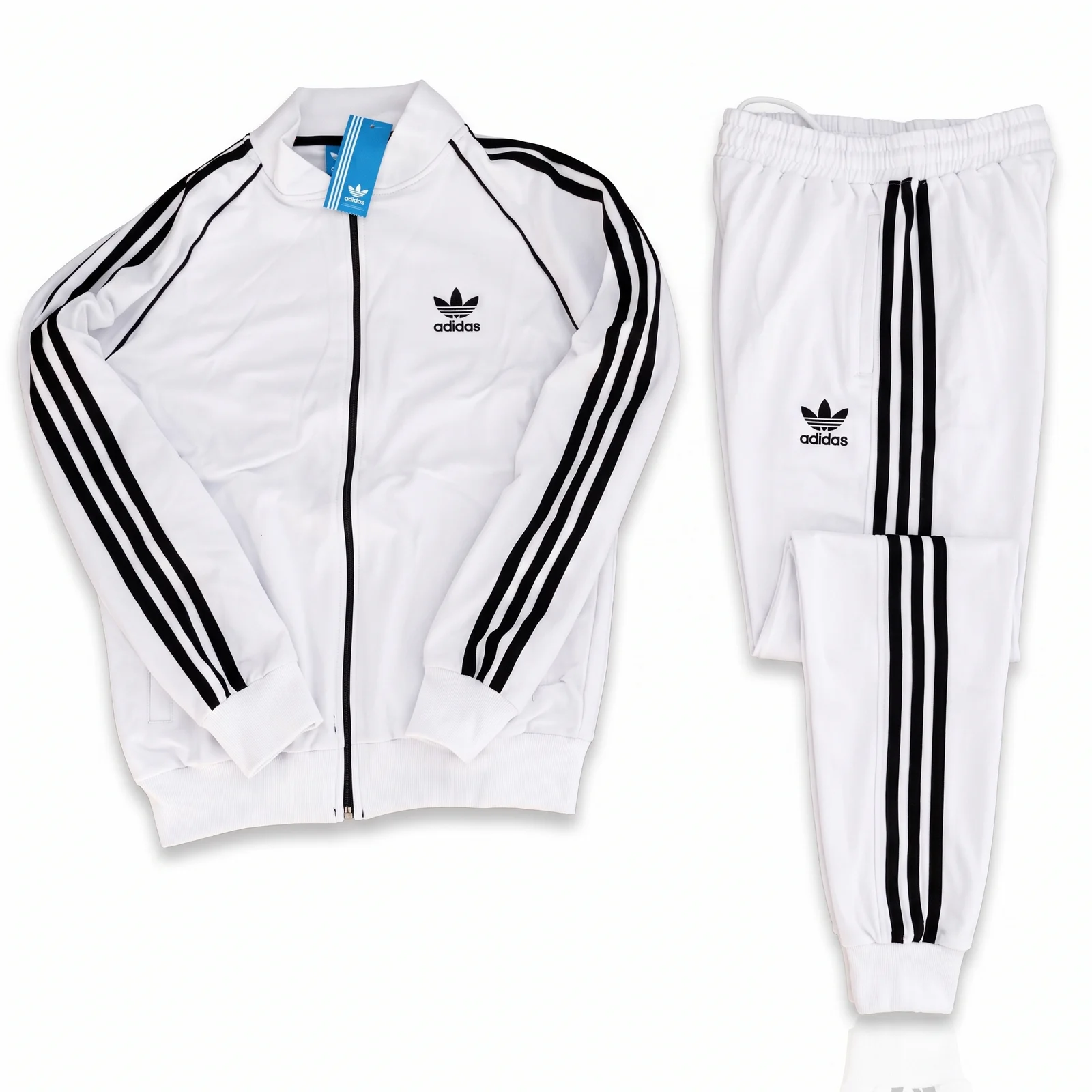 White Track Jacket and Pants Set manufactured by Aly Leather Co., Sialkot